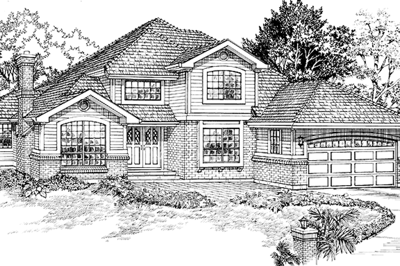 Dream House Plan - Mediterranean Exterior - Front Elevation Plan #47-845