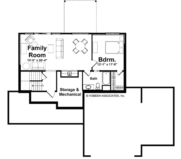 Country Floor Plan - Lower Floor Plan #928-160