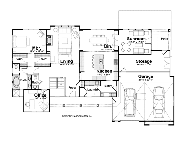 House Plan Design - Craftsman Floor Plan - Main Floor Plan #928-223