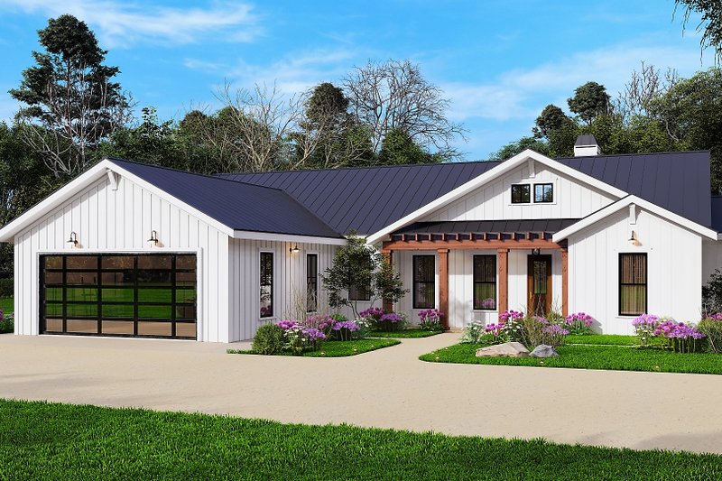 Dream House Plan - Ranch Exterior - Front Elevation Plan #54-553
