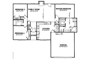 Floor Plan - Main Floor for Country House Plan #30-307 - 3 bed, 2 bath