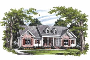 Colonial Exterior - Front Elevation Plan #927-594