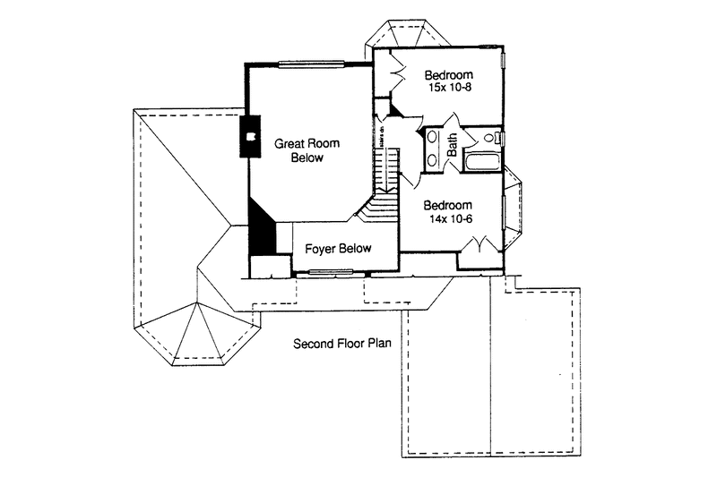 Dream House Plan - Floor Plan - Upper Floor for Country House Plan #46-537 - 3 bed, 2.5 bath