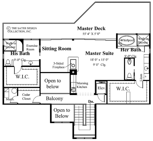 Mediterranean Floor Plan - Upper Floor Plan #930-125