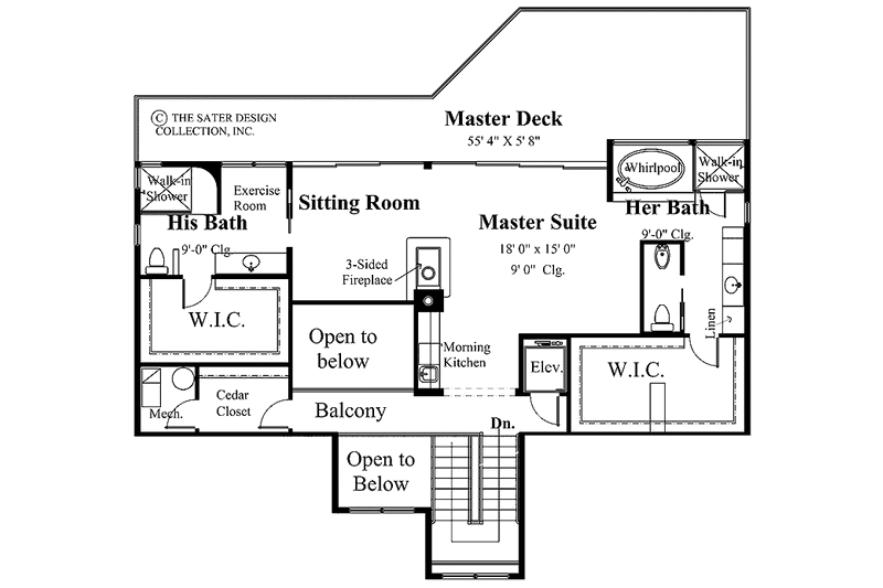 Dream House Plan - Floor Plan - Upper Floor for Mediterranean House Plan #930-125 - 3 bed, 4 bath