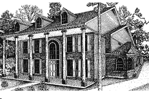 House Design - Exterior - Front Elevation for Colonial House Plan #974-8 - 5 bed, 3.5 bath