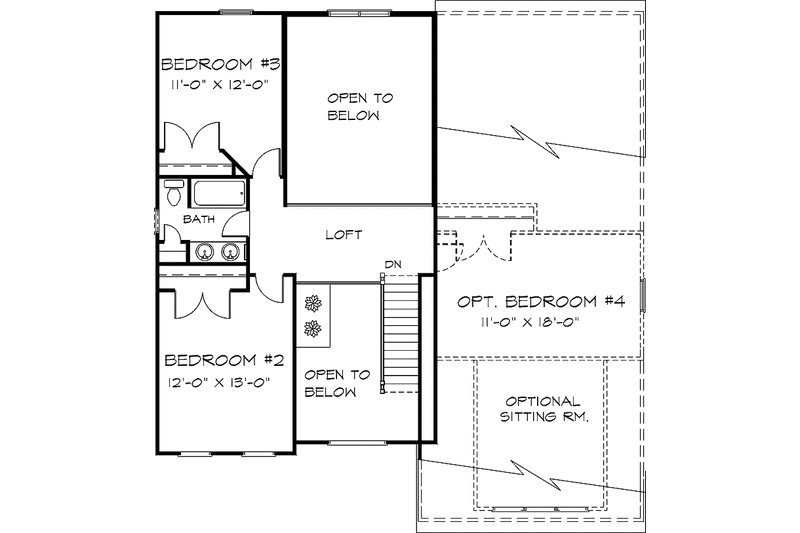 Home Plan - Floor Plan - Upper Floor for Colonial House Plan #320-1435 - 3 bed, 2.5 bath