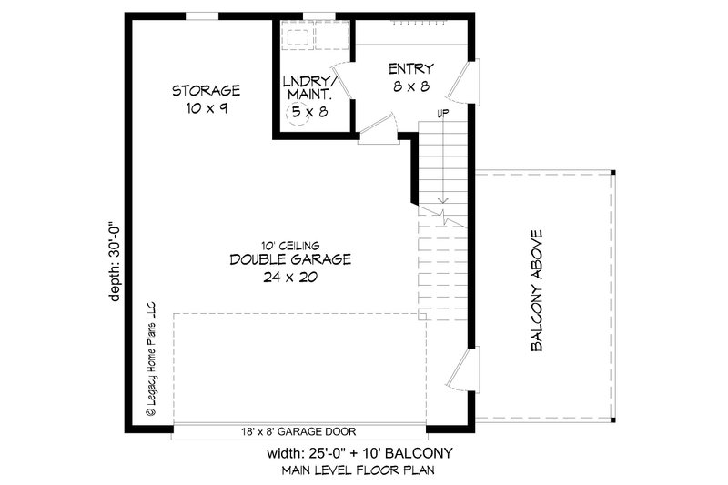 Contemporary Style House Plan - 1 Beds 1 Baths 881 Sq/Ft Plan #932-597 ...