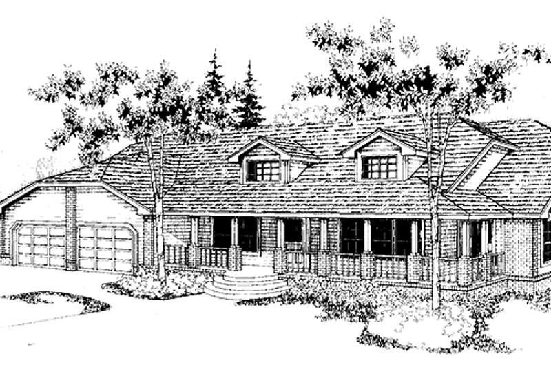 Dream House Plan - Country Exterior - Front Elevation Plan #60-813