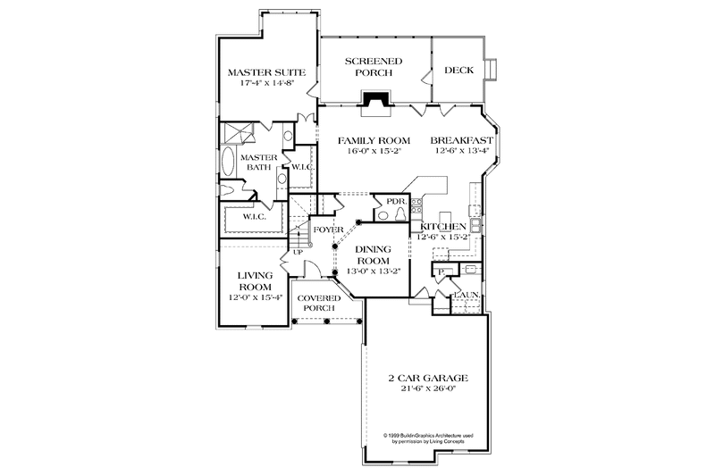 Home Plan - Floor Plan - Main Floor for Traditional House Plan #453-290 - 3 bed, 3.5 bath