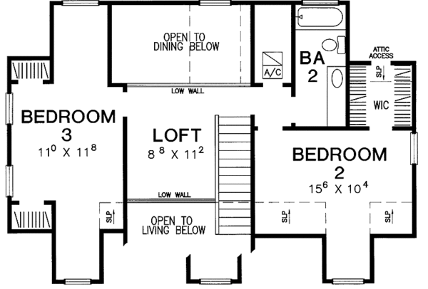 House Plan Design - Country Floor Plan - Upper Floor Plan #472-143