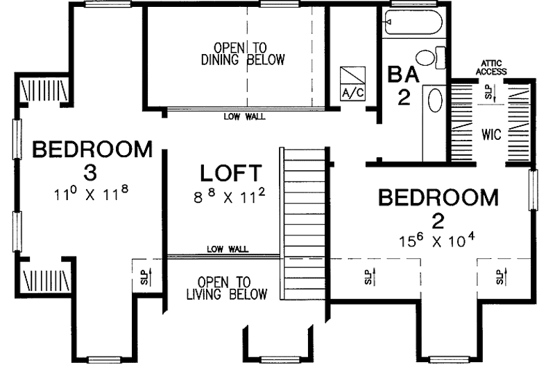 Dream House Plan - Floor Plan - Upper Floor for Country House Plan #472-143 - 3 bed, 2.5 bath