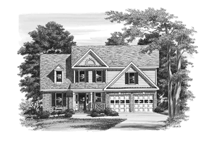 Exterior - Front Elevation 3 for Colonial House Plan #927-750 - 3 bed, 2.5 bath