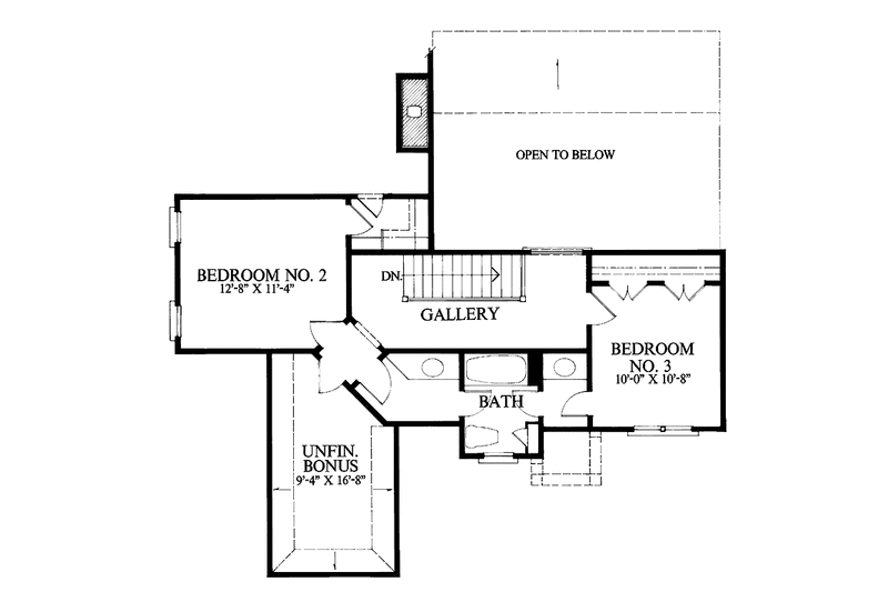Architectural House Design - Floor Plan - Upper Floor for Country House Plan #429-82 - 3 bed, 2.5 bath