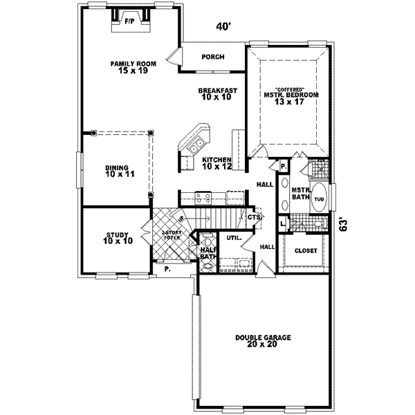Colonial Floor Plan - Main Floor Plan #81-499