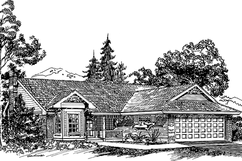 House Blueprint - Ranch Exterior - Front Elevation Plan #310-998