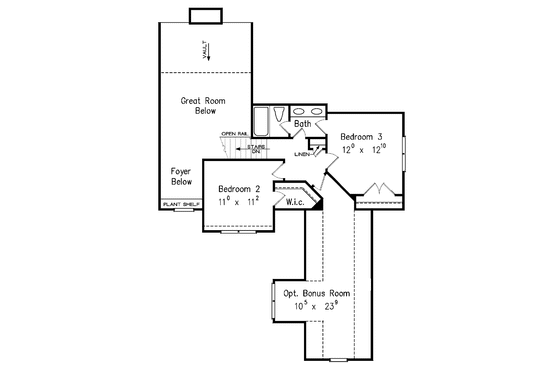 Floor Plan - Upper Floor for Country House Plan #927-258 - 4 bed, 3 bath