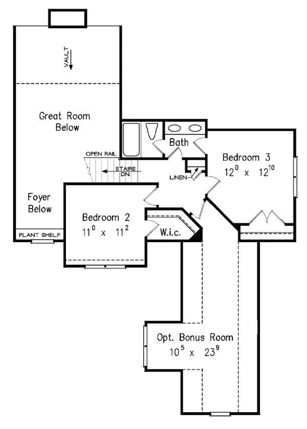 Country Floor Plan - Upper Floor Plan #927-258