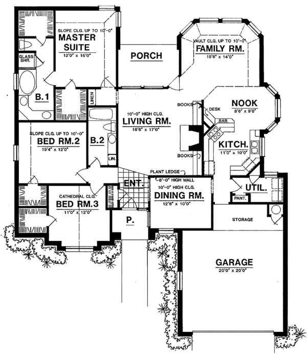 Dream House Plan - Ranch Floor Plan - Main Floor Plan #40-460