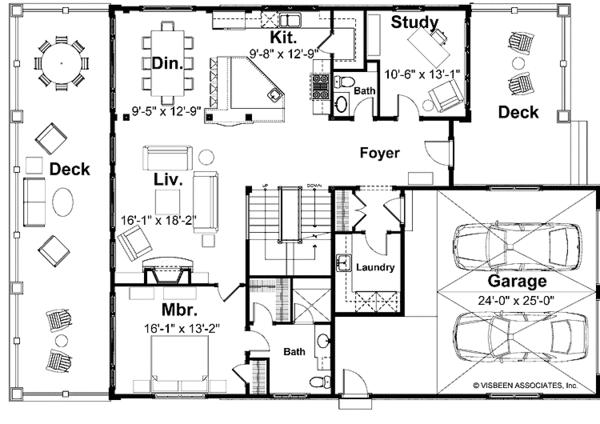Craftsman Floor Plan - Main Floor Plan #928-60