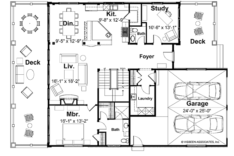 Home Plan - Floor Plan - Main Floor for Craftsman House Plan #928-60 - 4 bed, 4.5 bath