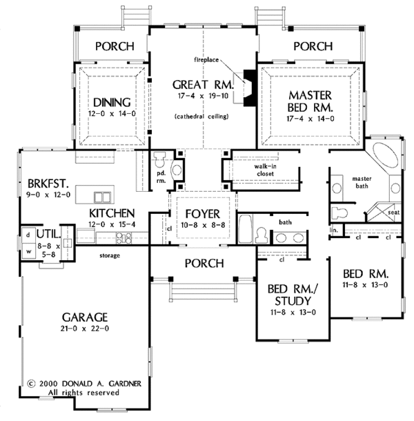 Craftsman Floor Plan - Main Floor Plan #929-578