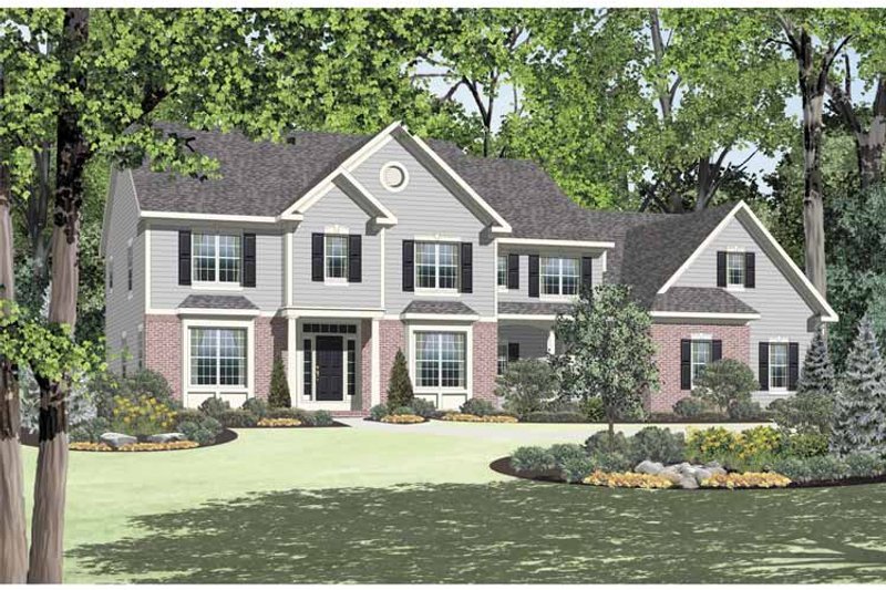 Home Plan - Exterior - Front Elevation 3 for Colonial House Plan #328-449 - 4 bed, 3.5 bath