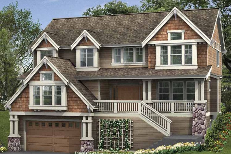 Dream House Plan - Exterior - Front Elevation 3 for Craftsman House Plan #132-400 - 4 bed, 3.5 bath