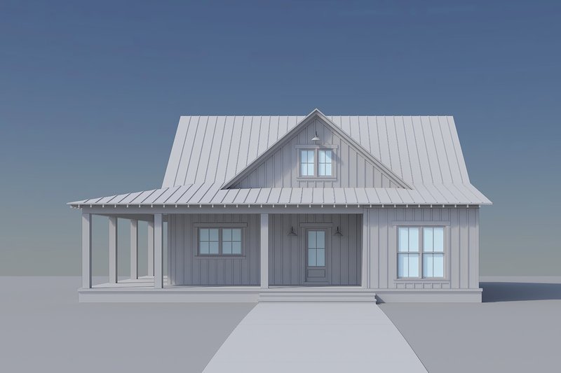 House Blueprint - Exterior - Front Elevation 6 for Country House Plan #430-440 - 2 bed, 2 bath