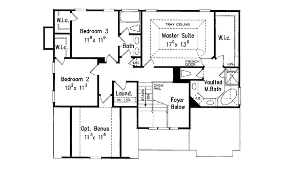 Floor Plan - Upper Floor for Country House Plan #927-665 - 3 bed, 2.5 bath