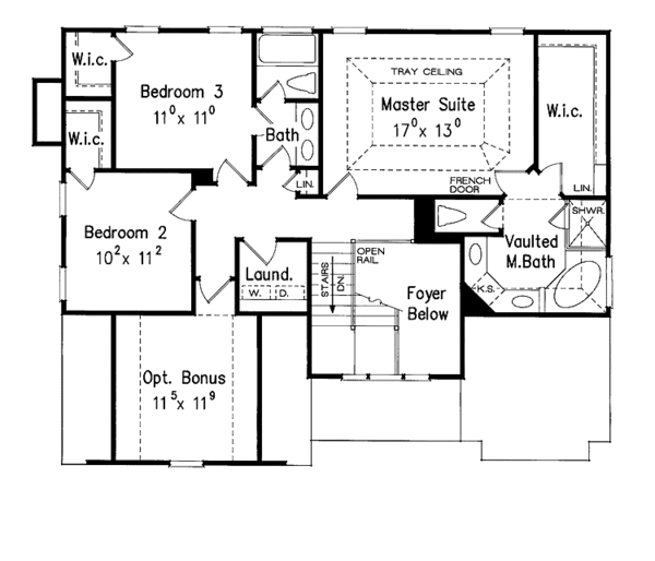 Dream House Plan - Country Floor Plan - Upper Floor Plan #927-665