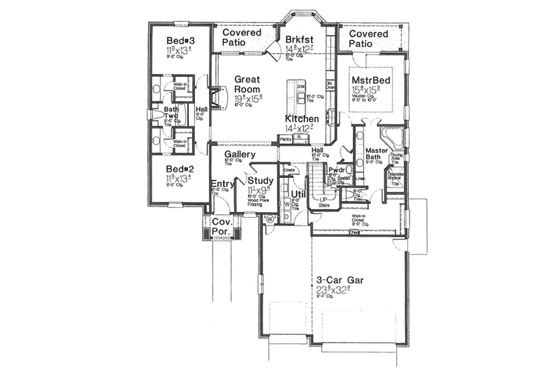 Home Plan - Floor Plan - Main Floor for European House Plan #310-1267 - 3 bed, 2.5 bath