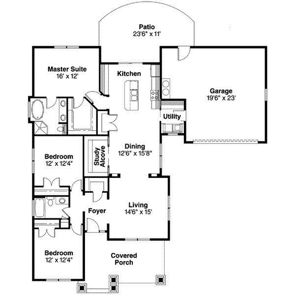 Architectural House Design - Craftsman Floor Plan - Main Floor Plan #124-496