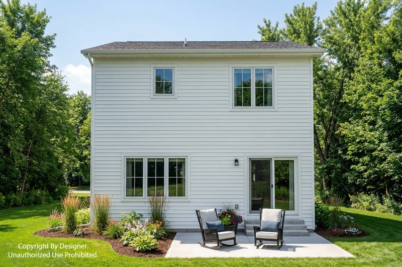 House Blueprint - Exterior - Rear Elevation for Farmhouse House Plan #51-1514 - 3 bed, 2.5 bath