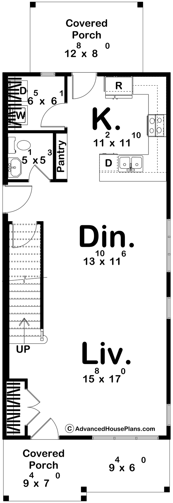 Home Plan - Floor Plan - Main Floor for Craftsman House Plan #455-719 - 3 bed, 2.5 bath