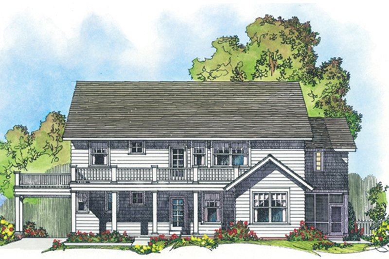 Dream House Plan - Exterior - Rear Elevation 1 for Colonial House Plan #1016-100 - 4 bed, 3 bath