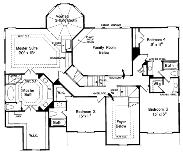 House Design - European Floor Plan - Upper Floor Plan #927-138