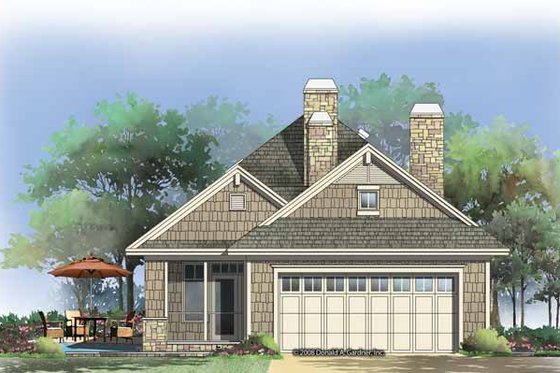 Exterior - Rear Elevation for Craftsman House Plan #929-847 - 2 bed, 2 bath