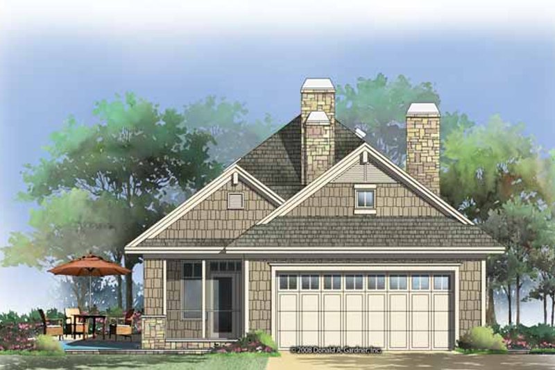 Dream House Plan - Exterior - Rear Elevation for Craftsman House Plan #929-847 - 2 bed, 2 bath