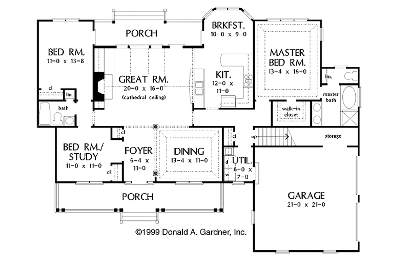 Home Plan - Floor Plan - Main Floor for Country House Plan #929-443 - 3 bed, 2 bath