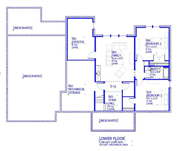 Home Plan - Cottage Floor Plan - Lower Floor Plan #901-139