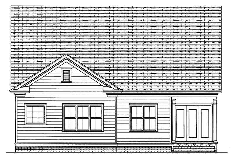 Home Plan - Exterior - Rear Elevation for Country House Plan #413-893 - 2 bed, 2 bath