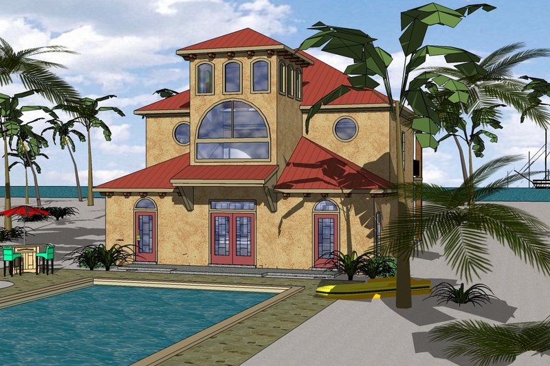 Home Plan - Beach Exterior - Front Elevation Plan #8-311