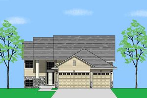 Architectural House Design - Prairie Exterior - Front Elevation Plan #981-3