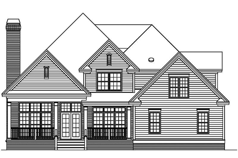 Dream House Plan - Exterior - Rear Elevation 1 for Traditional House Plan #929-564 - 4 bed, 2.5 bath