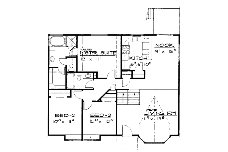 Dream House Plan - Floor Plan - Main Floor for Country House Plan #308-270 - 3 bed, 2 bath