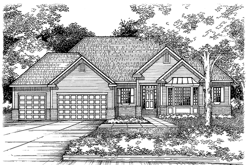 Architectural House Design - Exterior - Front Elevation 3 for Traditional House Plan #320-917 - 3 bed, 2.5 bath