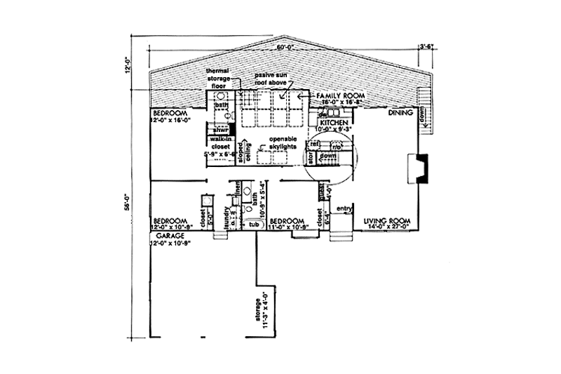 Home Plan - Floor Plan - Main Floor for Ranch House Plan #320-1330 - 3 bed, 2 bath