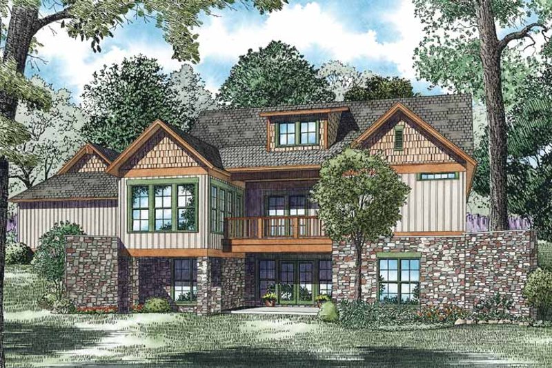 Home Plan - Exterior - Rear Elevation for Country House Plan #17-3349 - 4 bed, 4 bath