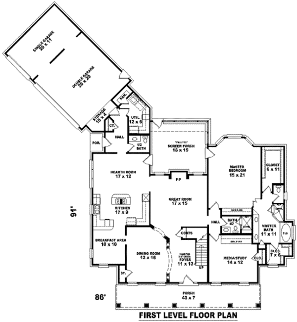 Southern Floor Plan - Main Floor Plan #81-1213